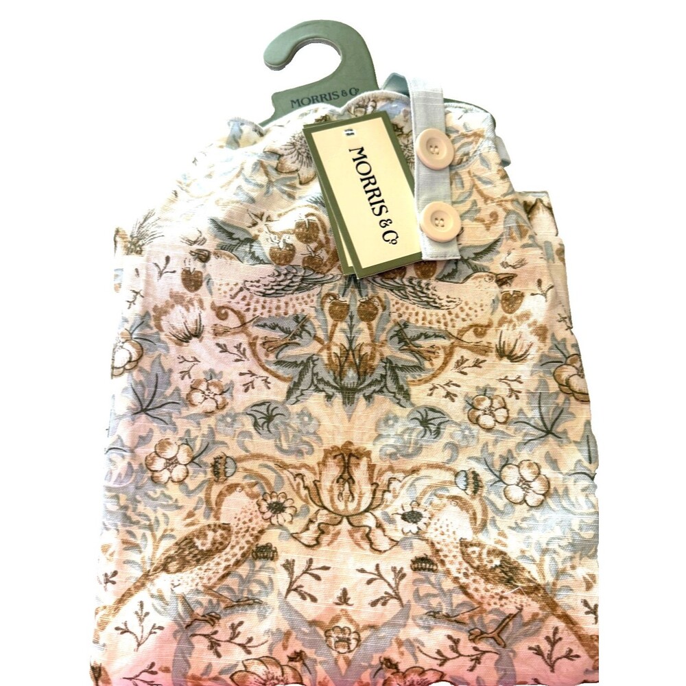 Willam Morris Strawberry Thief Kitchen Bib Chefs Apron 100% Cotton Blue Floral